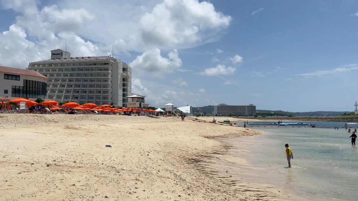 Okinawa Hotel's private beach can be accessed with a parking fee as a visitor